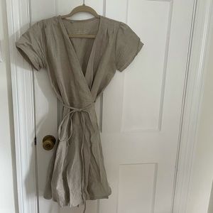 Simple Grey Linen Dress